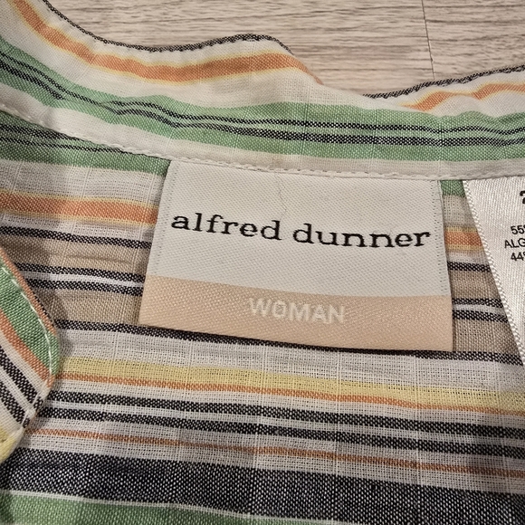 Alfred Dunner Women's Striped Embroidered Button-Down 20 W Colorful 3/4 Sleeve. - Picture 8 of 12